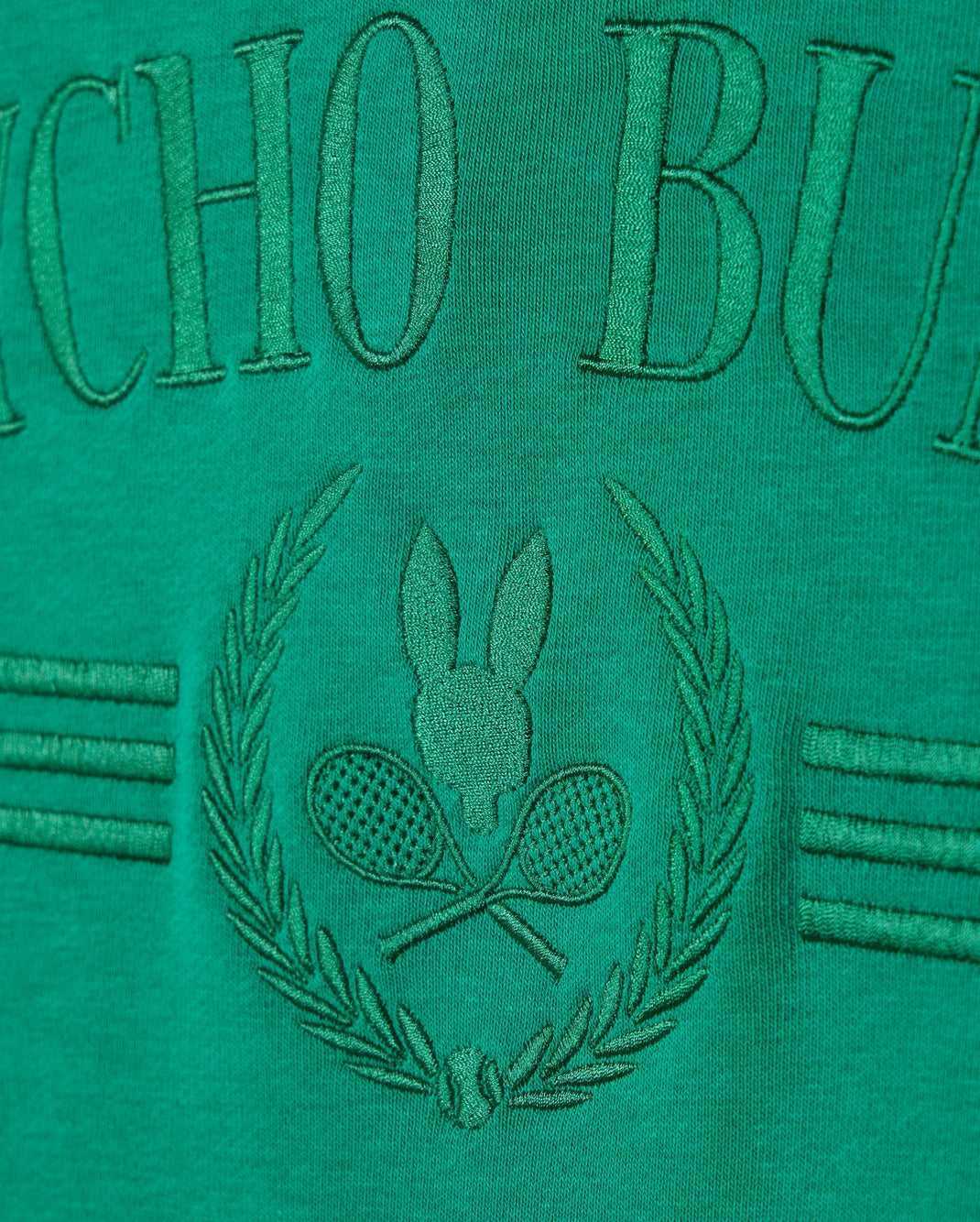 Sweat a Capuche Psycho Bunny Courtside Hoodie Vert Homme | LMJ-77203153